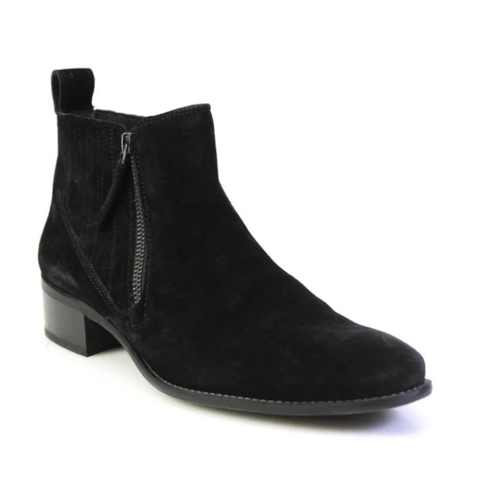 Paul green black leather suede boots